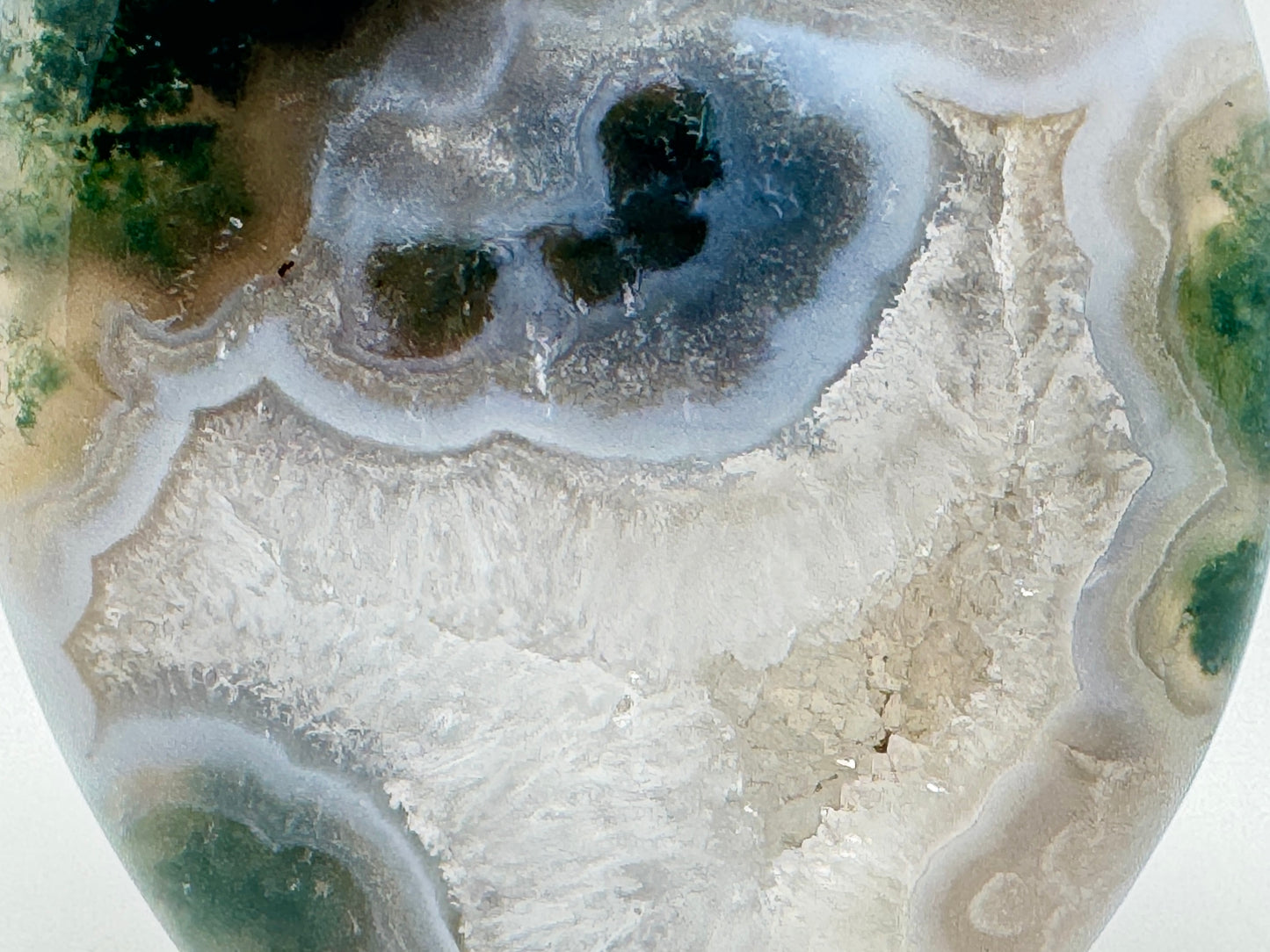Druzy Moss Agate Crystal Freeform 10.8cm