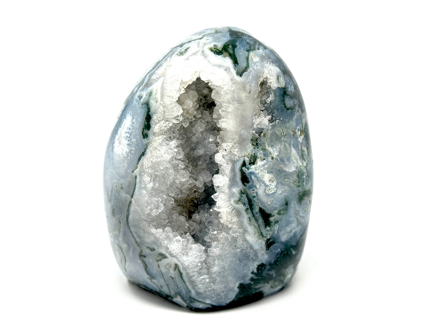 Druzy Moss Agate Crystal Freeform 11.5cm