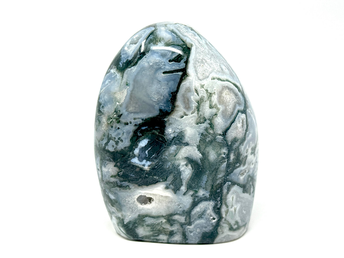 Druzy Moss Agate Crystal Freeform 11.5cm