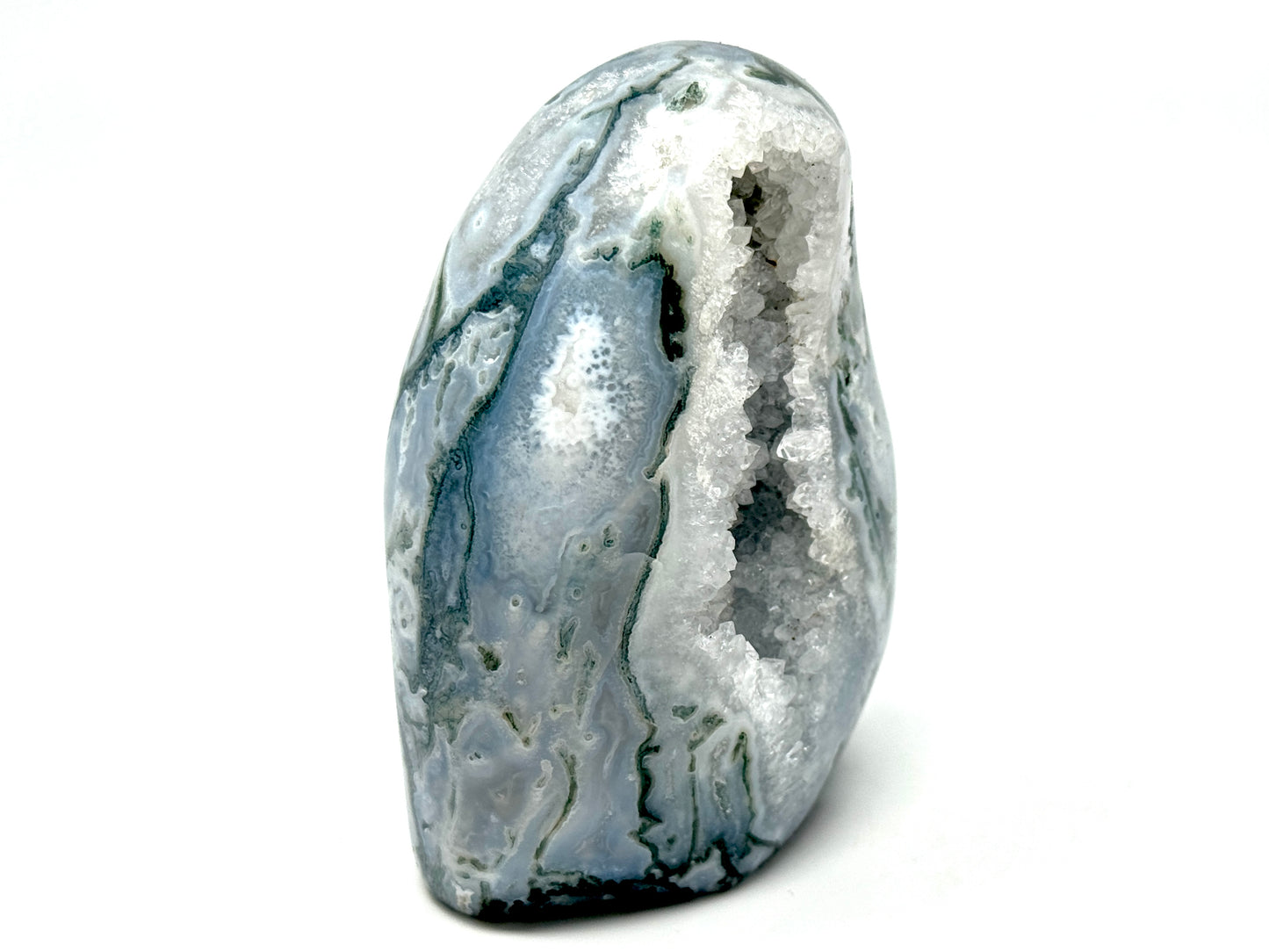 Druzy Moss Agate Crystal Freeform 11.5cm