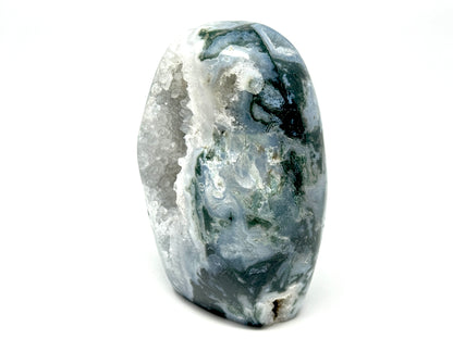 Druzy Moss Agate Crystal Freeform 11.5cm