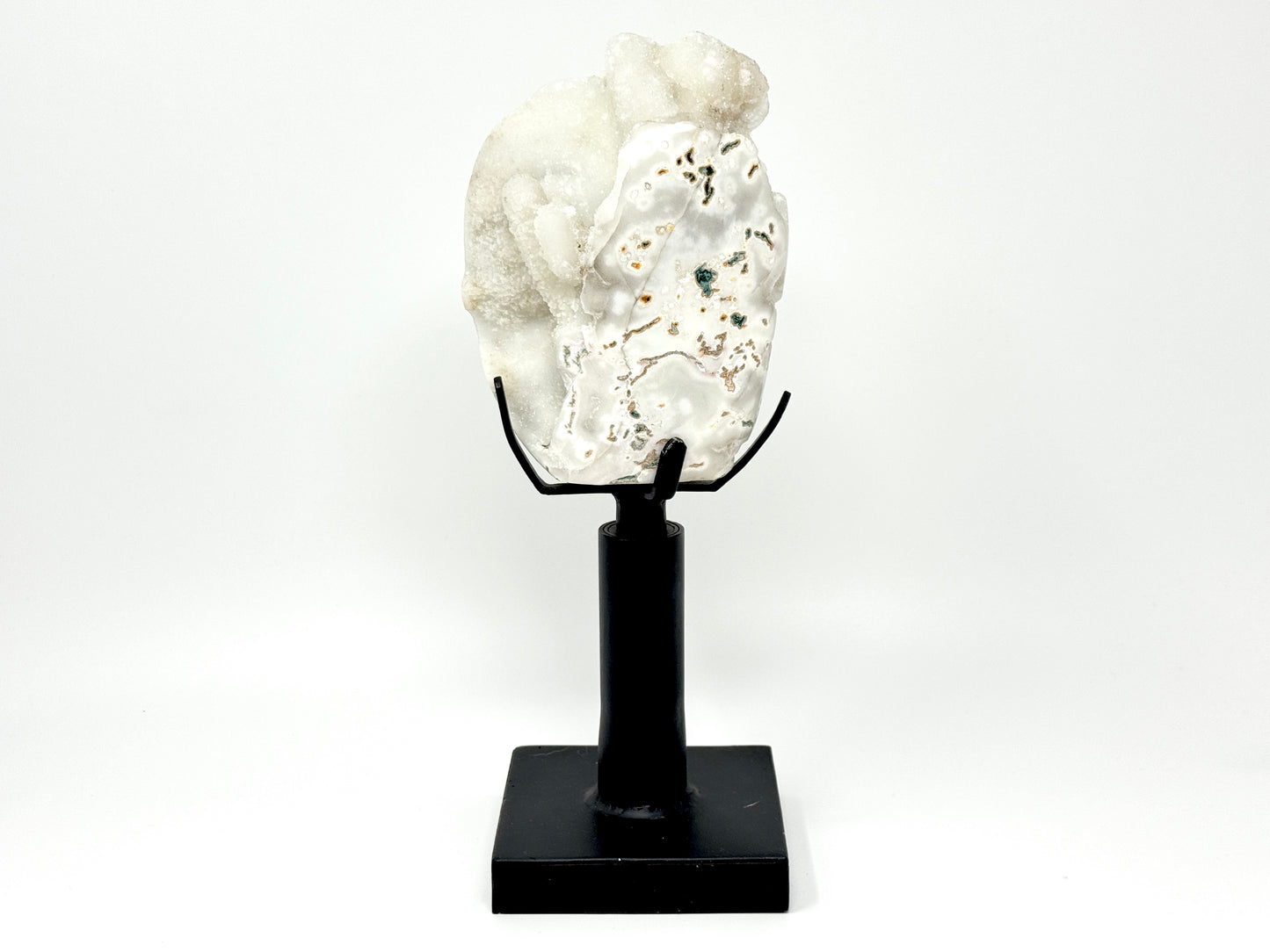 Mounted Druzy moss agate freeform 15.7cm