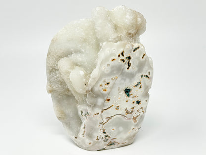 Mounted Druzy moss agate freeform 15.7cm