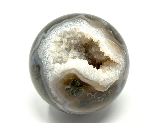 Druzy Moss Agate Crystal Sphere 8.6cm