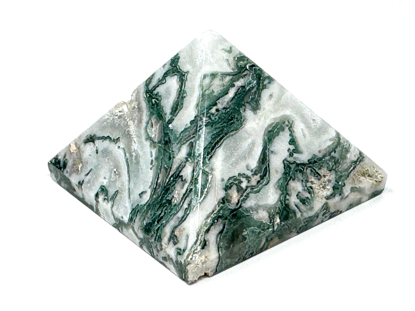 Druzy Moss Agate Crystal Pyramid 3.7cm