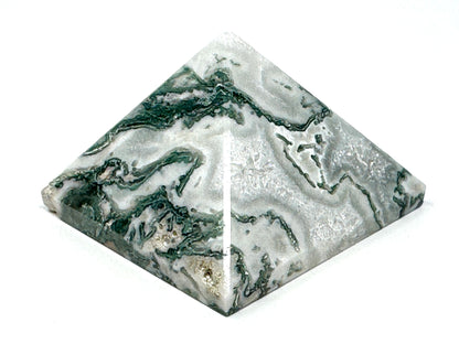 Druzy Moss Agate Crystal Pyramid 3.7cm
