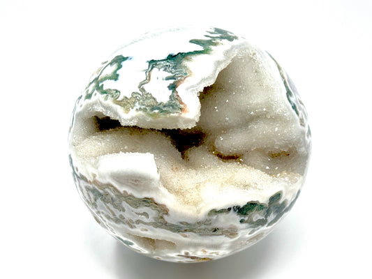 Large Druzy Tree Agate Crystal Sphere 12cm