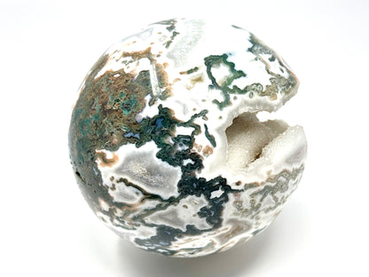 Large Druzy Tree Agate Crystal Sphere 12cm