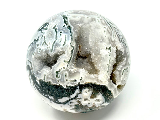 Druzy Moss Agate Crystal Sphere 9.4cm