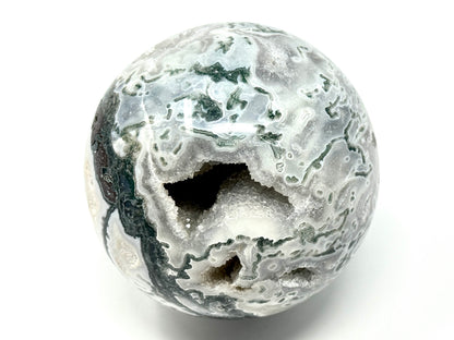 Druzy Moss Agate Crystal Sphere 9.4cm