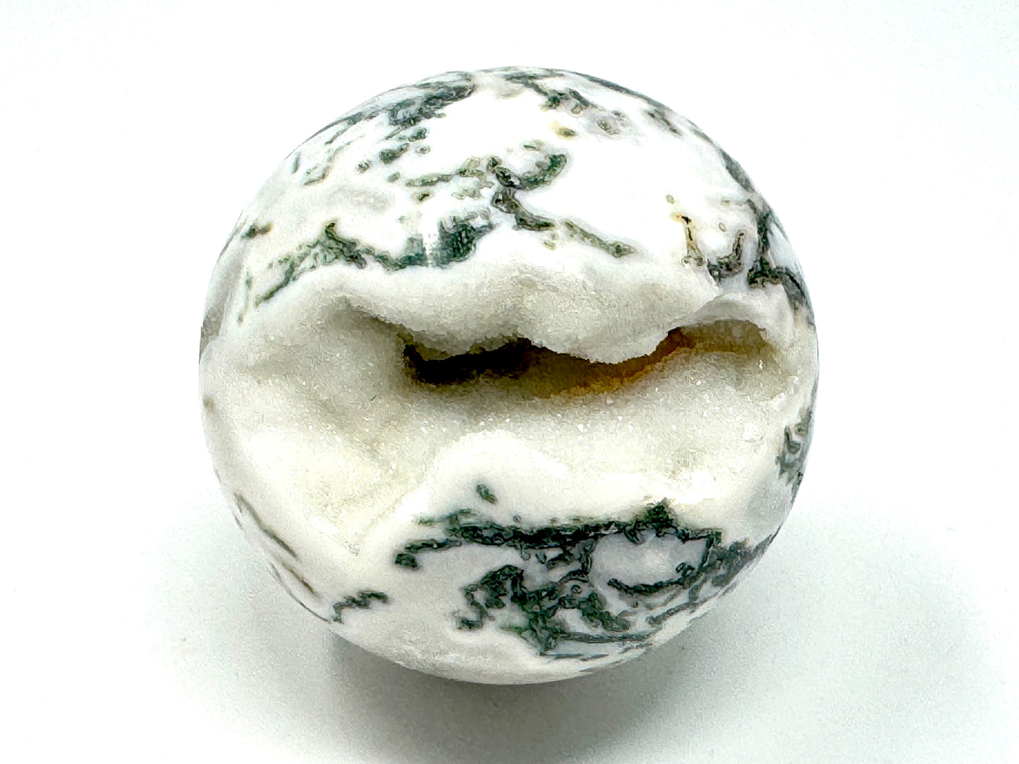 Druzy Moss Agate Crystal Sphere 7cm