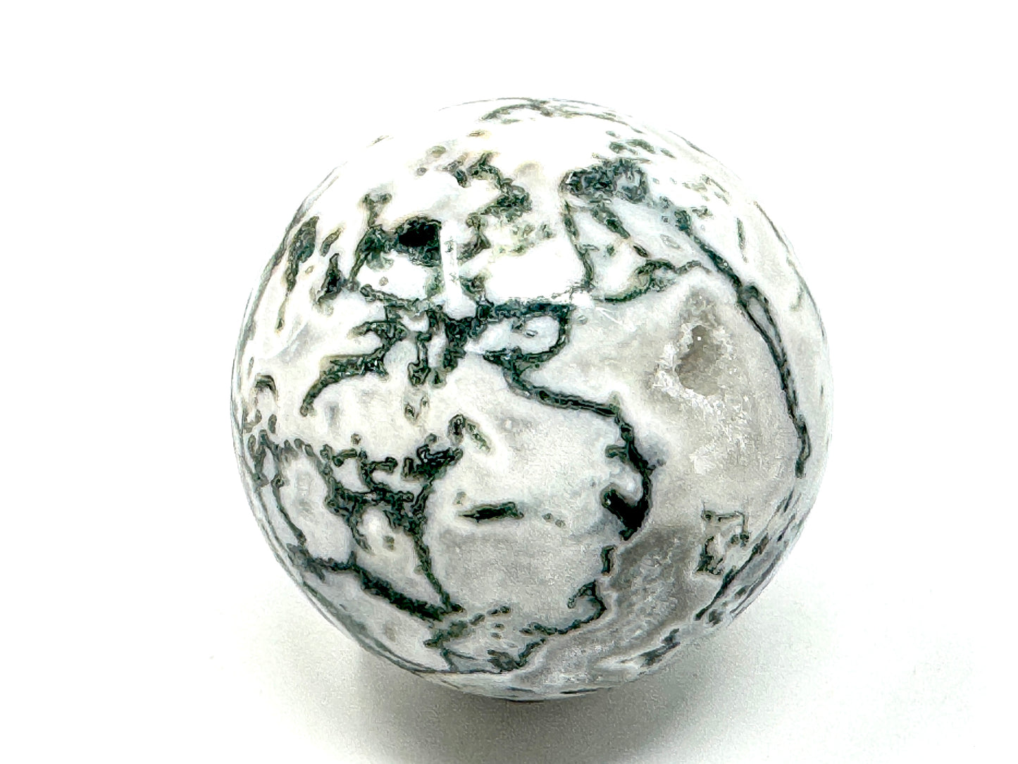 Druzy Moss Agate Crystal Sphere 7cm
