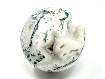Druzy Moss Agate Crystal Sphere 7cm