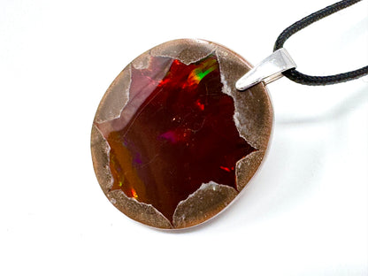 Ethiopian Shewa Chocolate Opal Pendant Oval 4.3cm