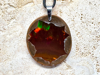 Ethiopian Shewa Chocolate Opal Pendant Oval 4.3cm