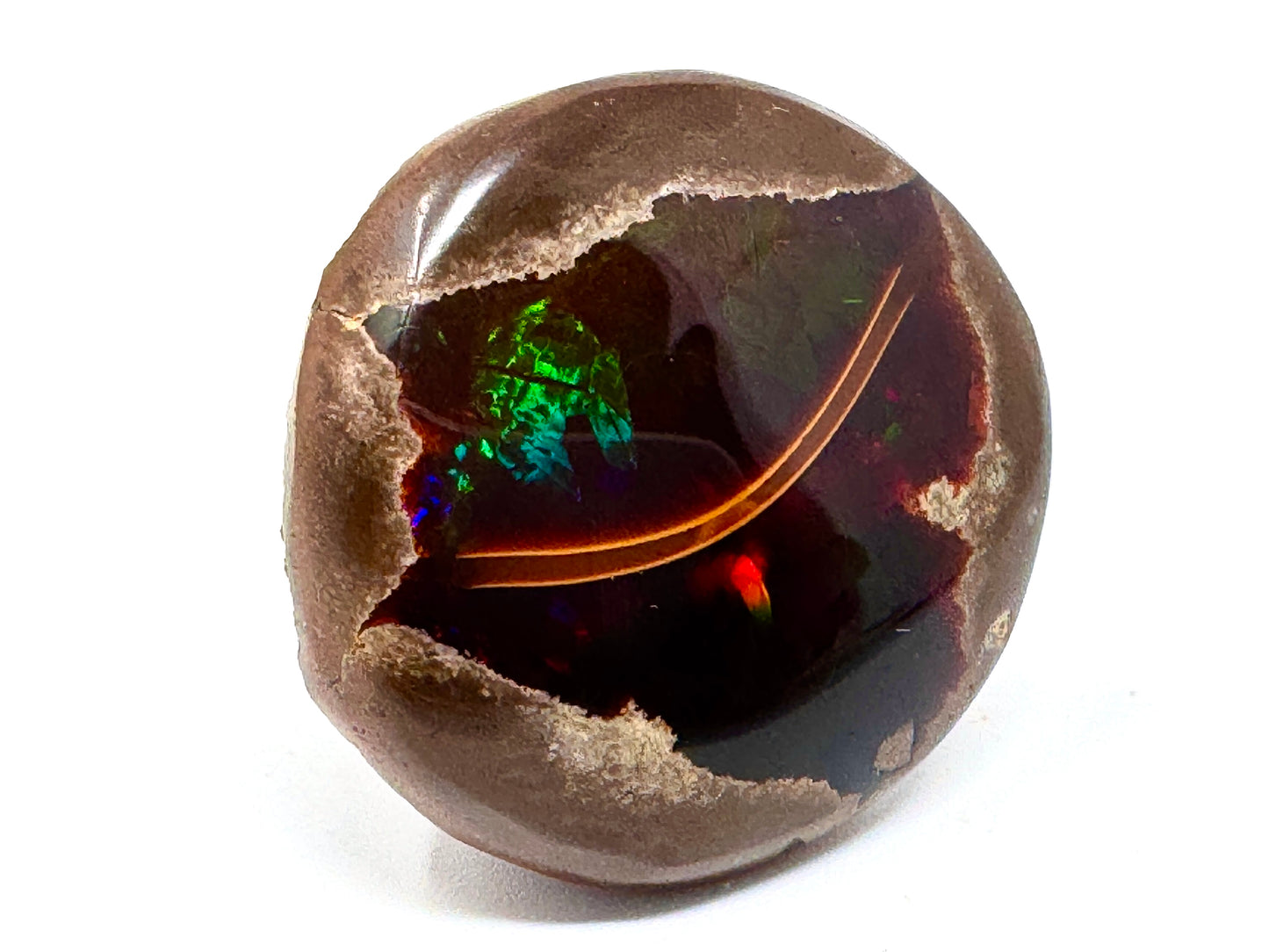 Ethiopian Shewa Opal: Polished Chocolate Opal Gemstone 14.71 grams