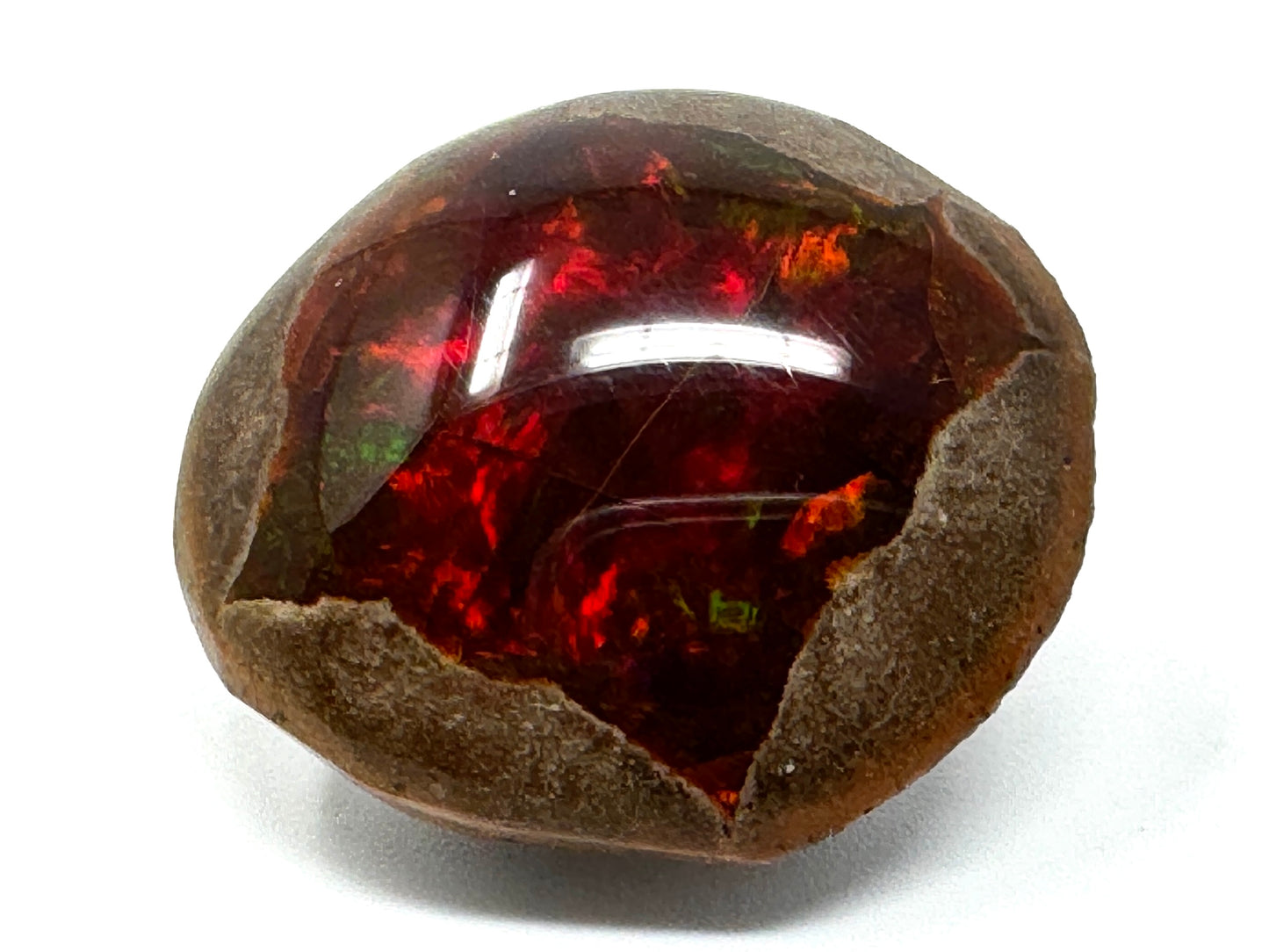 Ethiopian Shewa Opal: Polished Chocolate Opal Gemstone 7.92