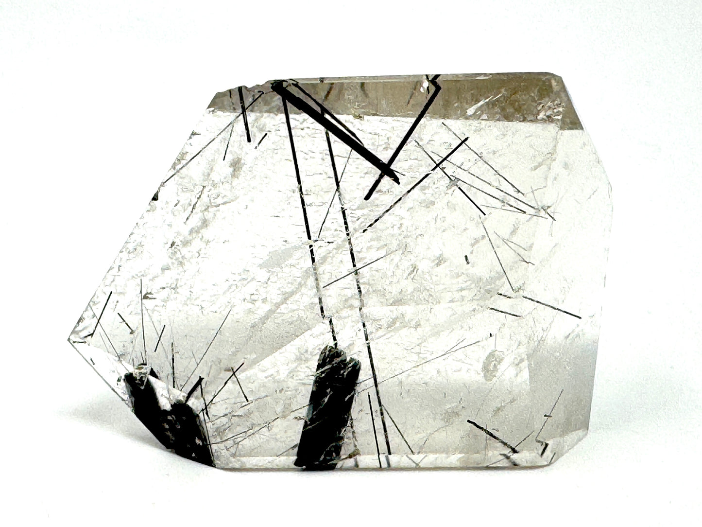 Faceted Quartz With Tourmaline Crystal 6.4cm