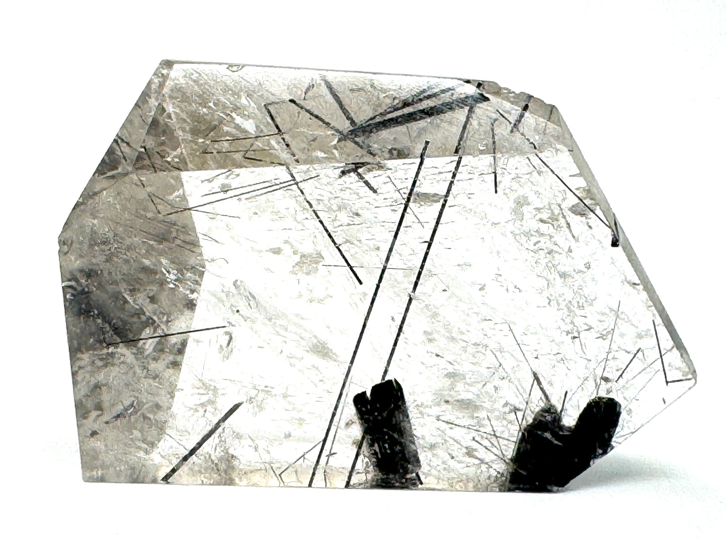 Faceted Quartz With Tourmaline Crystal 6.4cm