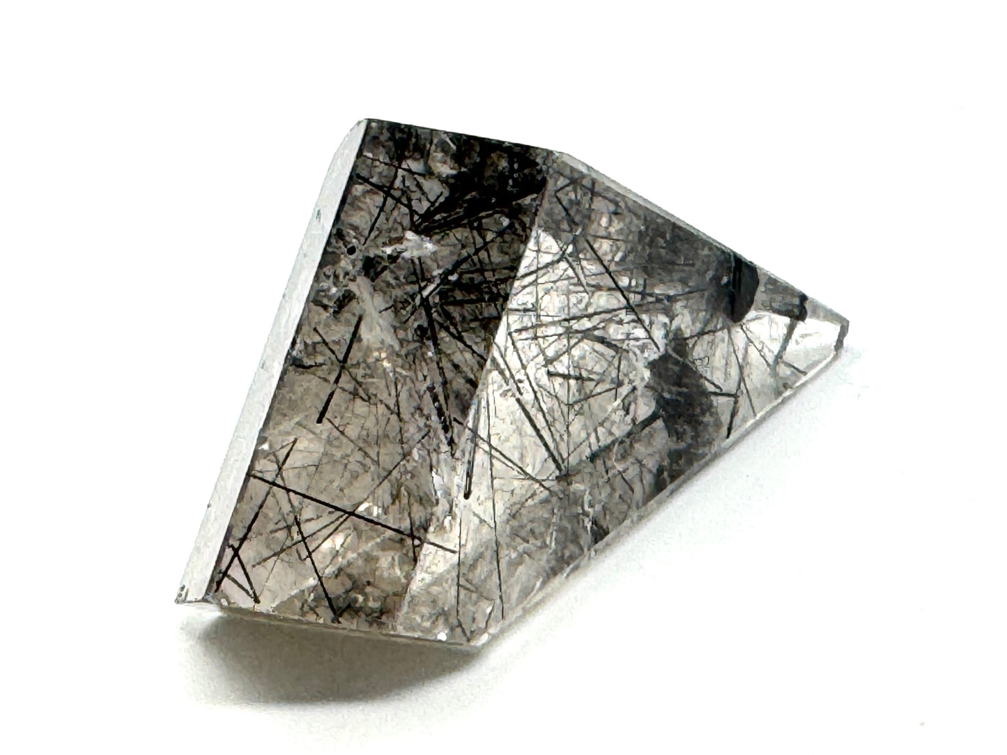 Faceted Quartz With Tourmaline Crystal 6.7cm