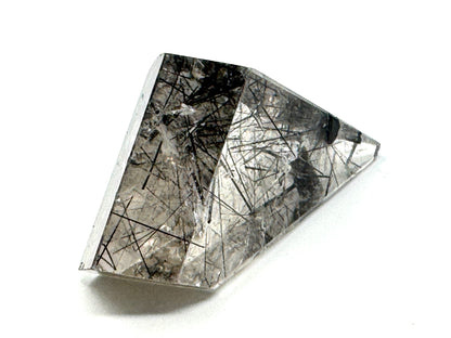 Faceted Quartz With Tourmaline Crystal 6.7cm