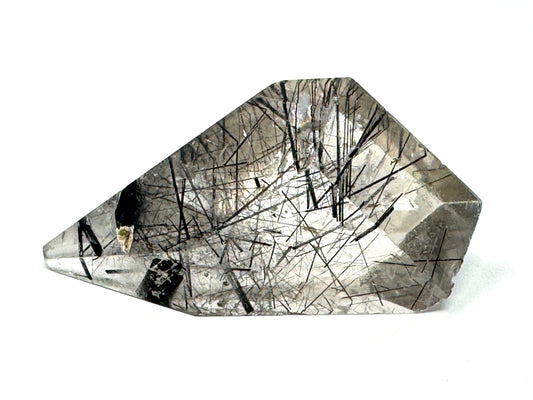 Faceted Quartz With Tourmaline Crystal 6.7cm