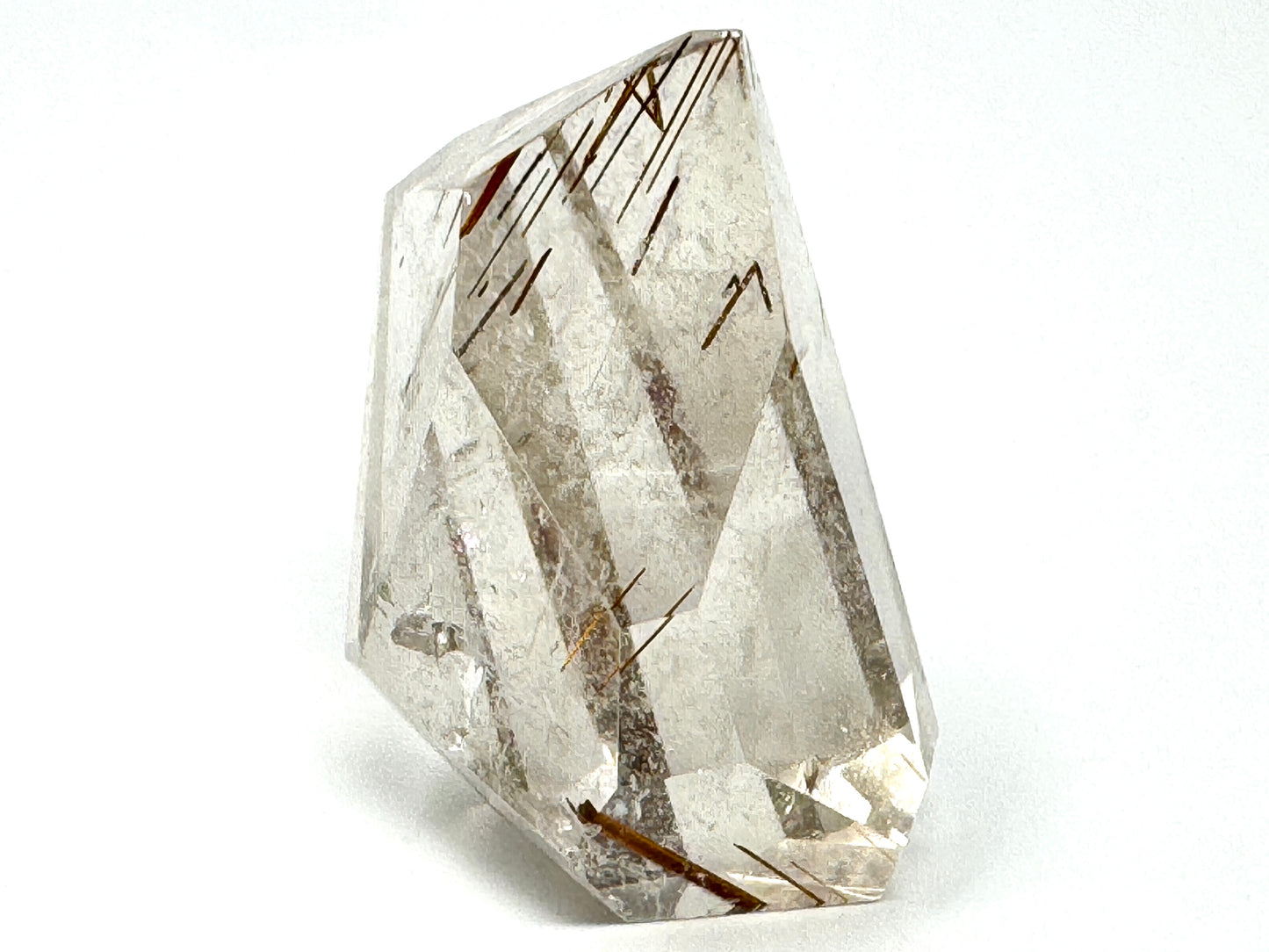 Faceted Smoky Rutilated Quartz Crystal 5.5cm
