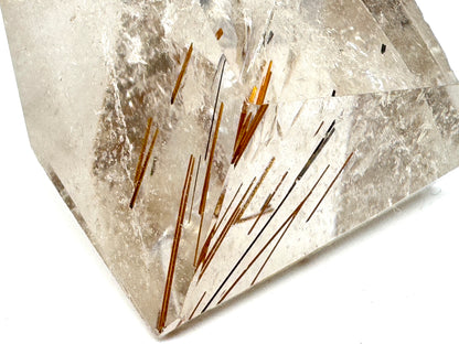 Faceted Smoky Rutilated Quartz Crystal 5.5cm