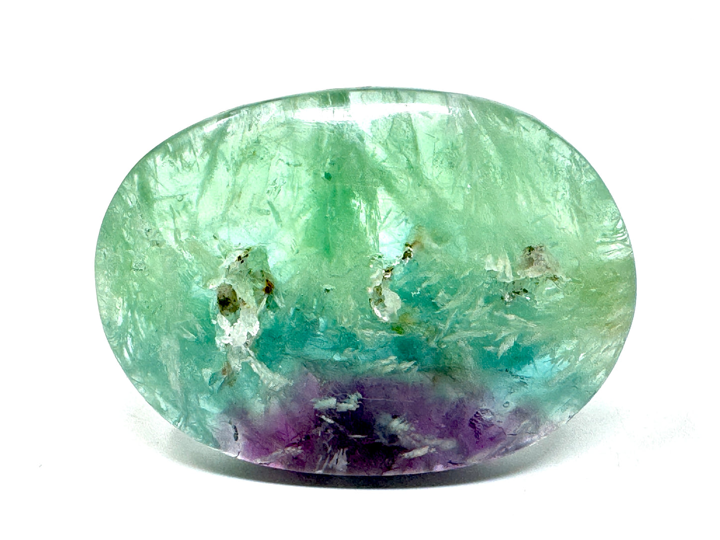 Feather Fluorite Crystal pebble 6.6cm