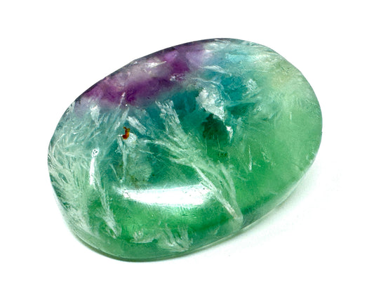 Feather Fluorite Crystal pebble 6.6cm