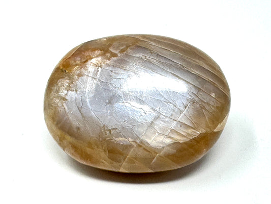 Flashy Peach Moonstone Crystal Pebble 5.8cm