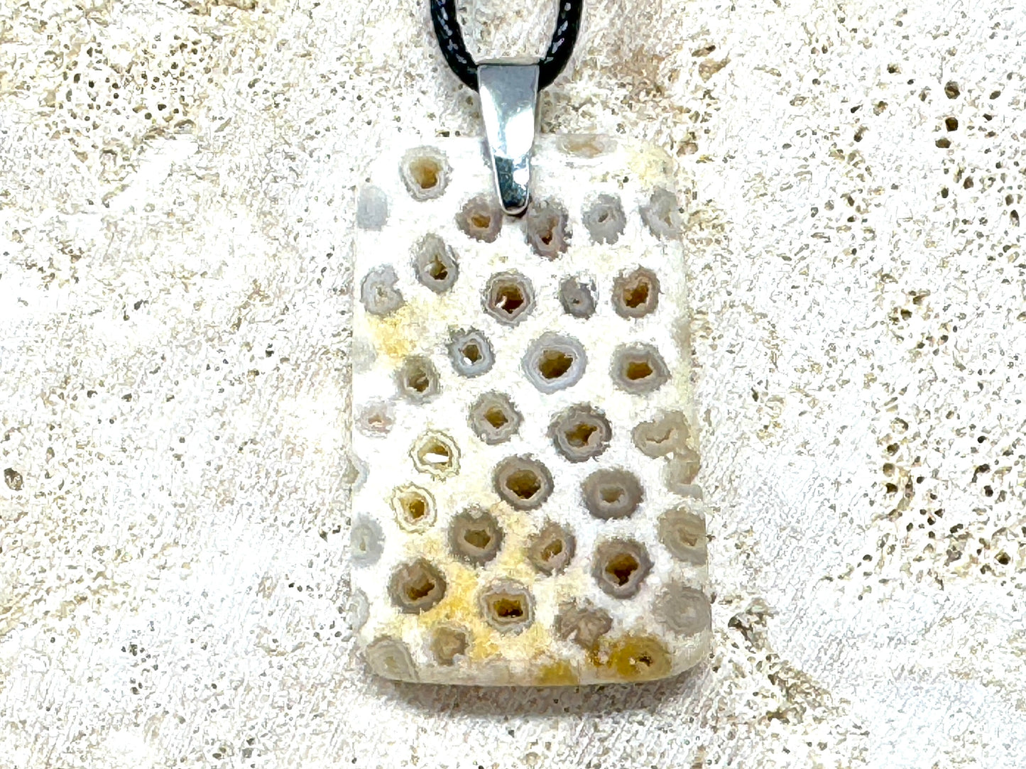 Fossil Coral Pendant 4cm