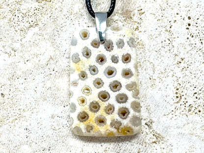 Fossil Coral Pendant 4cm