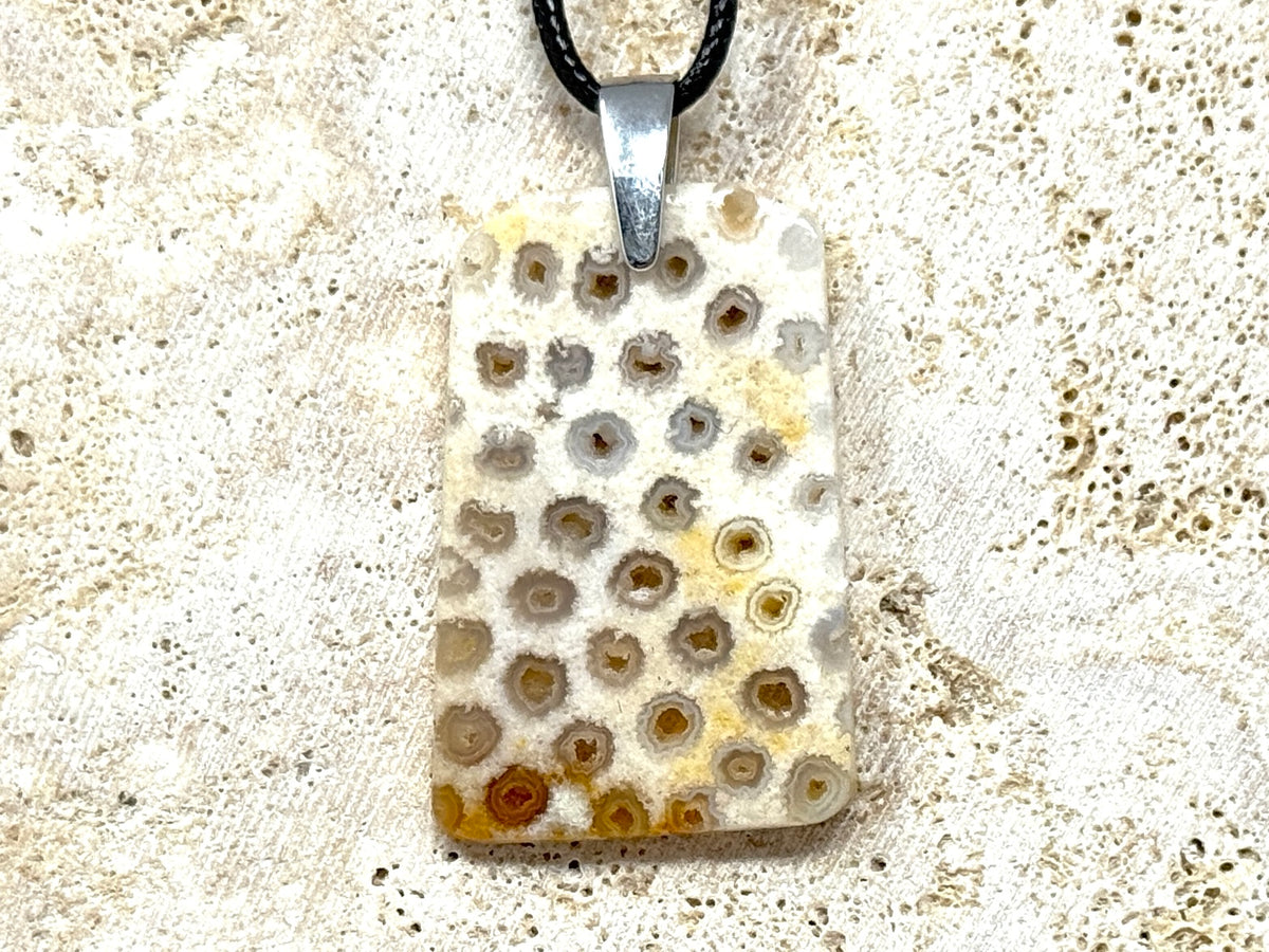 Fossil Coral Pendant 4cm