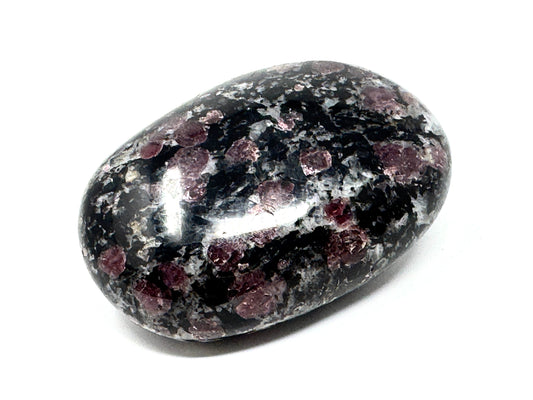 Garnet in Black Tourmaline Crystal Pebble 6cm