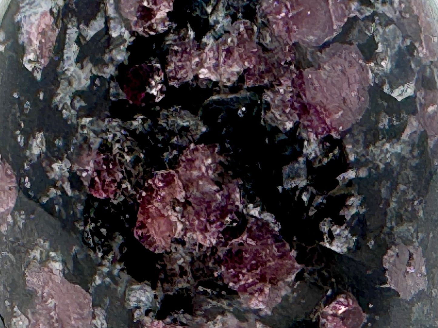 Garnet in Black Tourmaline Crystal Egg 6.2cm