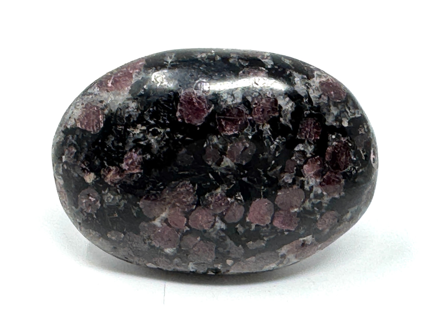 Garnet in Black Tourmaline Crystal Pebble 5.9cm
