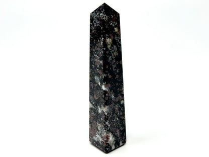 Garnet in Black Tourmaline Crystal Tower 11cm