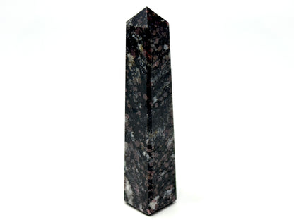 Garnet in Black Tourmaline Crystal Tower 11cm