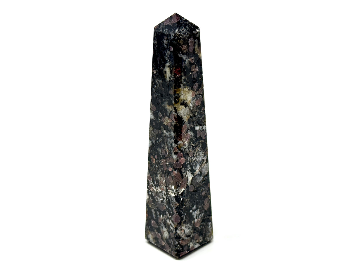 Garnet in Black Tourmaline Crystal Tower 9.2cm