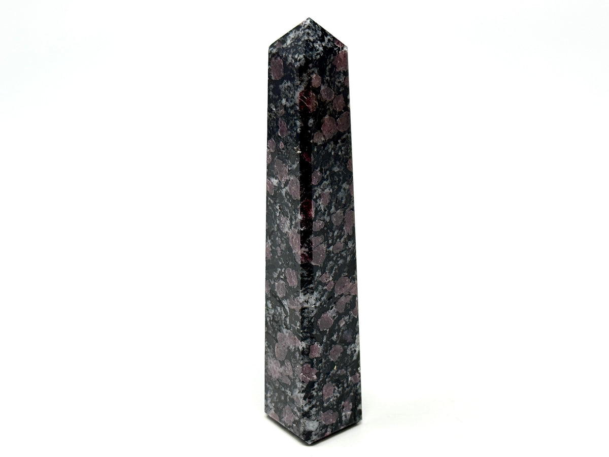 Garnet in Black Tourmaline Crystal Tower 12cm