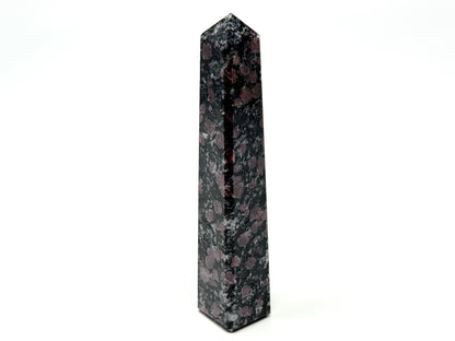 Garnet in Black Tourmaline Crystal Tower 12cm
