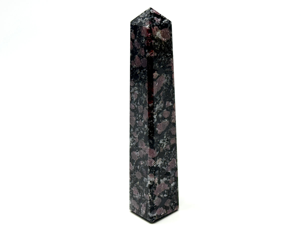 Garnet in Black Tourmaline Crystal Tower 12cm