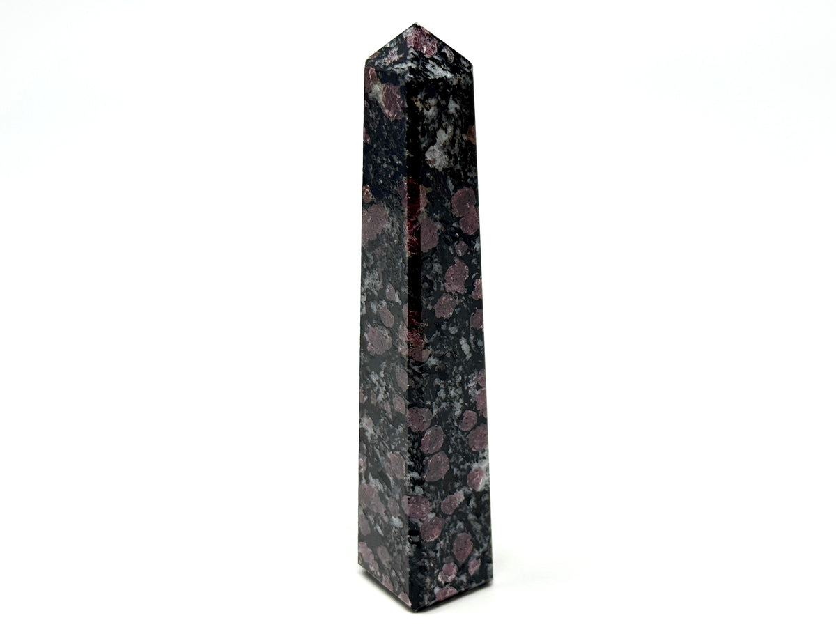 Garnet in Black Tourmaline Crystal Tower 12cm