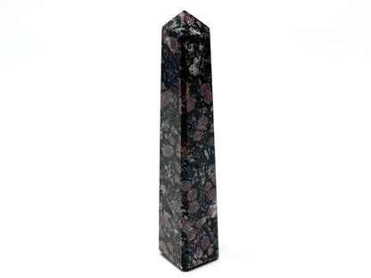 Garnet in Black Tourmaline Crystal Tower 12cm