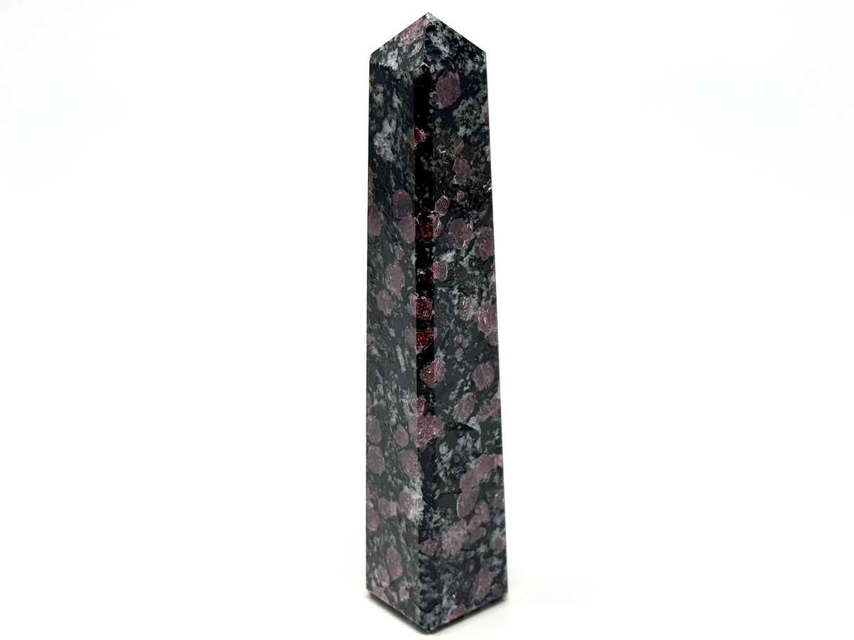 Garnet in Black Tourmaline Crystal Tower 12cm