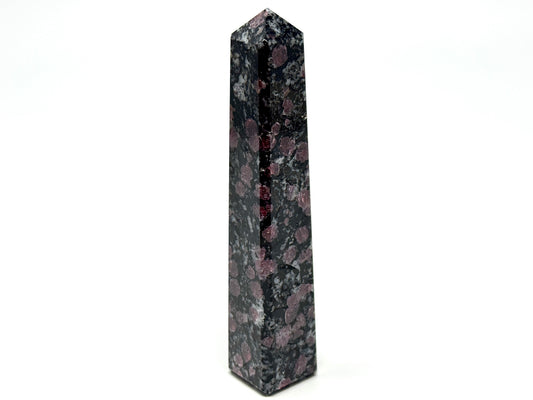 Garnet in Black Tourmaline Crystal Tower 12cm