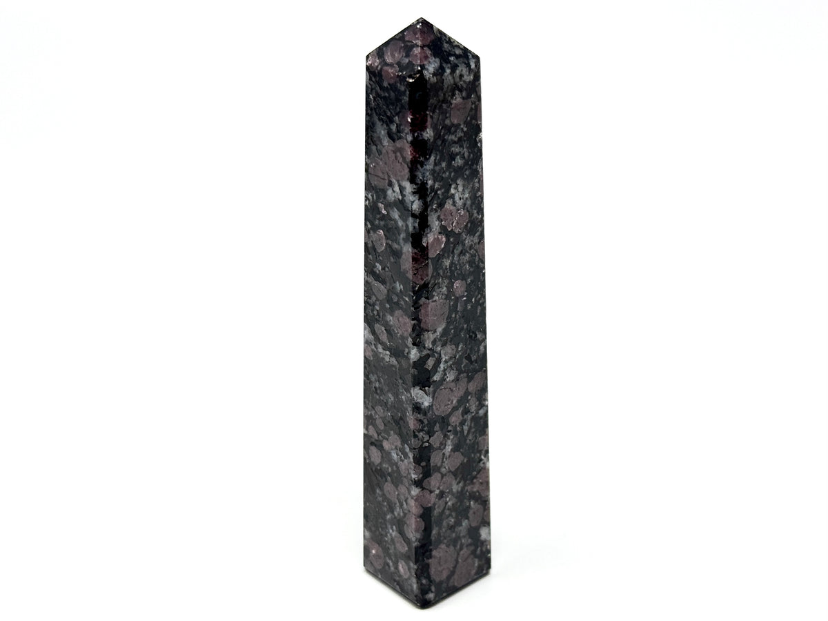 Garnet in Black Tourmaline Crystal Tower 11cm