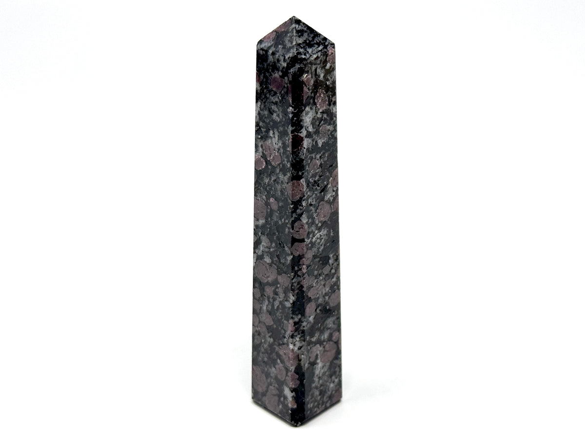 Garnet in Black Tourmaline Crystal Tower 11cm