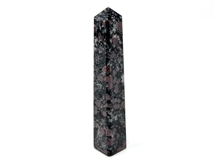 Garnet in Black Tourmaline Crystal Tower 11cm